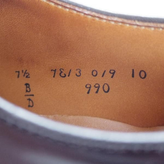 極上★オールデン 7.5D【定価￥184,800-★コードバン仕様/990/(香港)TASSELS別注】バリーラスト/プレーントゥ/赤茶/メンズ/ALDEN★k683