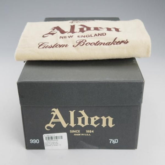 極上★オールデン 7.5D【定価￥184,800-★コードバン仕様/990/(香港)TASSELS別注】バリーラスト/プレーントゥ/赤茶/メンズ/ALDEN★k683