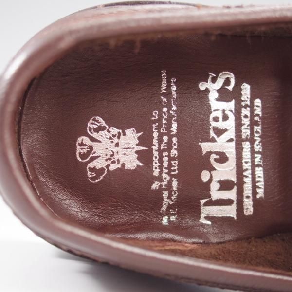 ほぼ未使用★トリッカーズ SIZE 8.5【貴重★ディアスキン(鹿革)仕様/ADAM/アダム/7956】コインローファー/濃茶/メンズ/Tricker's★k684