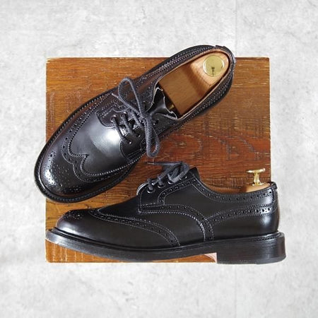 極上★トリッカーズ(レディース) SIZE 4.5【定価￥121,000-★フルブローグ/BOURTON】L5633/フルブローグ/黒/Tricker's★k686