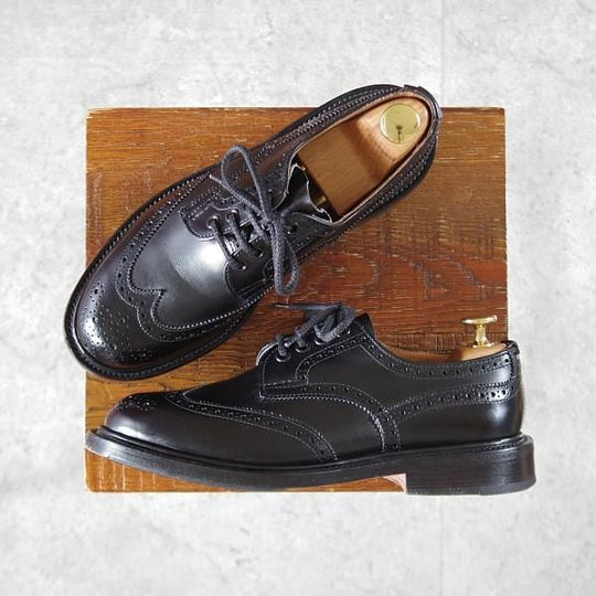 極上★トリッカーズ(レディース) SIZE 4.5【定価￥121,000-★フルブローグ/BOURTON】L5633/フルブローグ/黒/Tricker's★k686