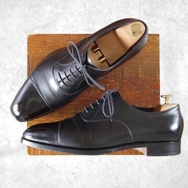 極美品★(英)フォスター&サン 9E【定価￥148,500-★HIGHCLERE/ハイクレア】ストレートチップ/66ラスト/カーフ/黒/FOSTER&SON★k688