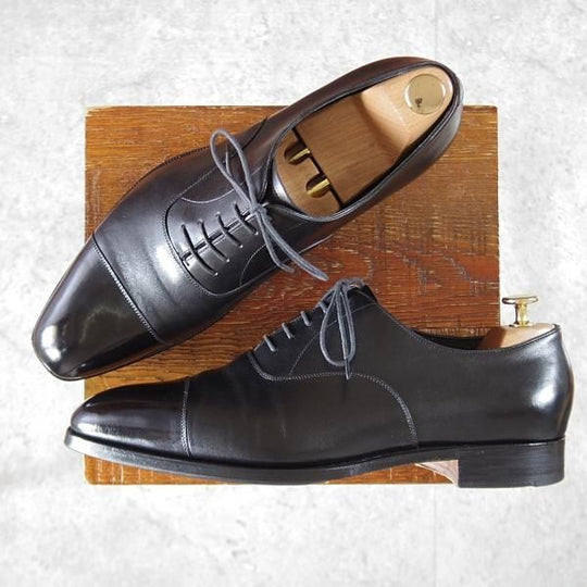 極美品★(英)フォスター&サン 9E【定価￥148,500-★HIGHCLERE/ハイクレア】ストレートチップ/66ラスト/カーフ/黒/FOSTER&SON★k688