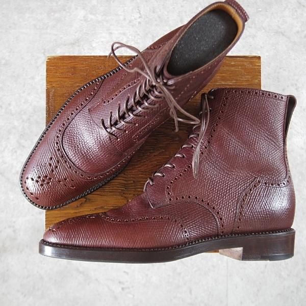 極上★浅草コブラー UK7程度【総製作費40万円程度★復刻ロシアンカーフ(英：J&FJ BAKER社)/純正ツリー付】ブーツ/フルハンドメイド★k689