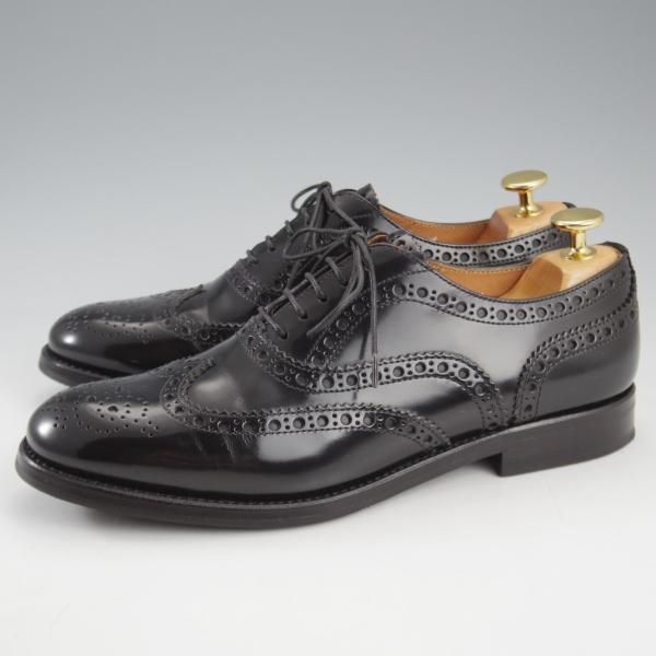 極美品★チャーチ(レディース) SIZE 37【定価￥176,000-★バーウッド/BURWOOD WG】ポリッシュドバインダーカーフ/黒/Church's★k690