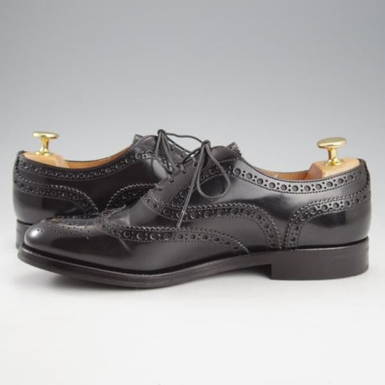 極美品★チャーチ(レディース) SIZE 37【定価￥176,000-★バーウッド/BURWOOD WG】ポリッシュドバインダーカーフ/黒/Church's★k690