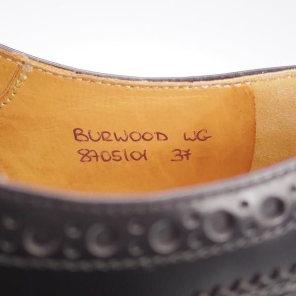 極美品★チャーチ(レディース) SIZE 37【定価￥176,000-★バーウッド/BURWOOD WG】ポリッシュドバインダーカーフ/黒/Church's★k690