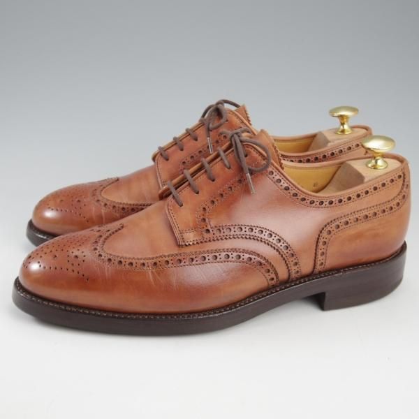 ★クロケット&ジョーンズ 6E【貴重★(英)フォスター&サン別注/ダイナイトソール】325ラスト/フルブローグ/カーフ/茶/Crockett&Jones★k692