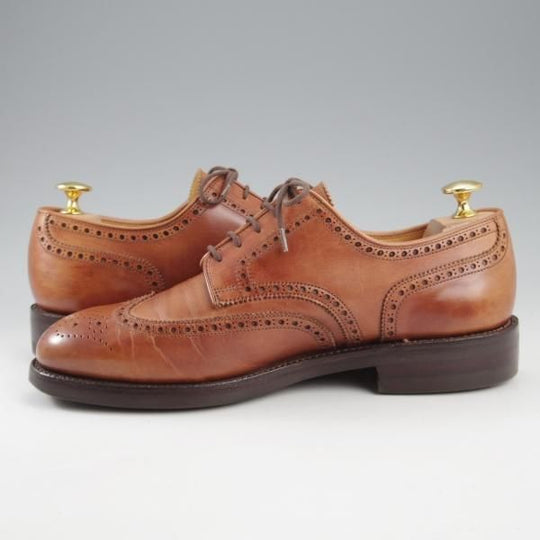 ★クロケット&ジョーンズ 6E【貴重★(英)フォスター&サン別注/ダイナイトソール】325ラスト/フルブローグ/カーフ/茶/Crockett&Jones★k692