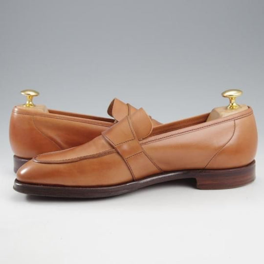 美品★クロケット&ジョーンズ 5.5E【定価￥132,000-★(英)ジョージクレバリー別注/ローファー/OWEN】スリッポン/茶/Crockett&Jones★k695