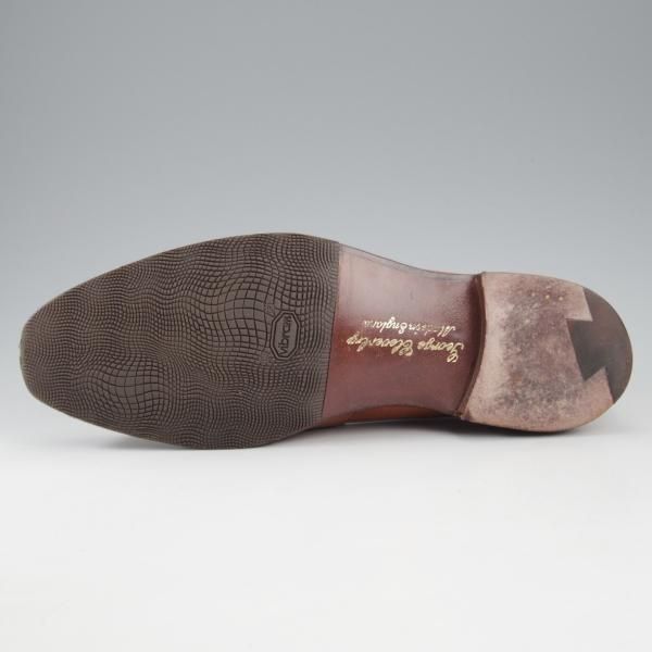 美品★クロケット&ジョーンズ 5.5E【定価￥132,000-★(英)ジョージクレバリー別注/ローファー/OWEN】スリッポン/茶/Crockett&Jones★k695