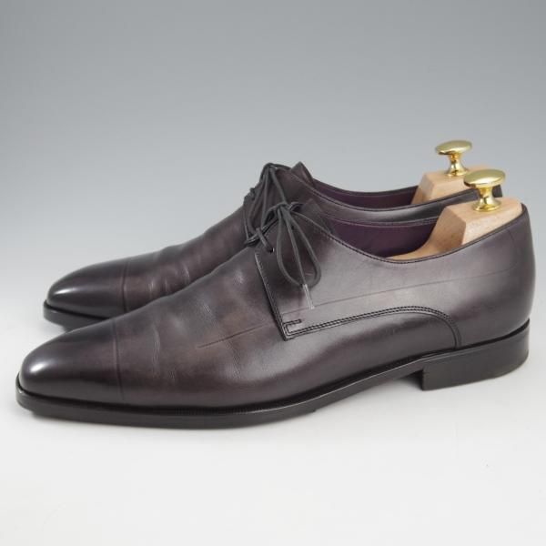 極上★(仏)ベルルッティ SIZE 7【黒系パティーヌ★ヴェネチアレザー/ダービーシューズ】Vフロント/NERO GRIGIO/メンズ/Berluti★k696