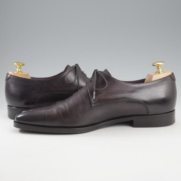 極上★(仏)ベルルッティ SIZE 7【黒系パティーヌ★ヴェネチアレザー/ダービーシューズ】Vフロント/NERO GRIGIO/メンズ/Berluti★k696