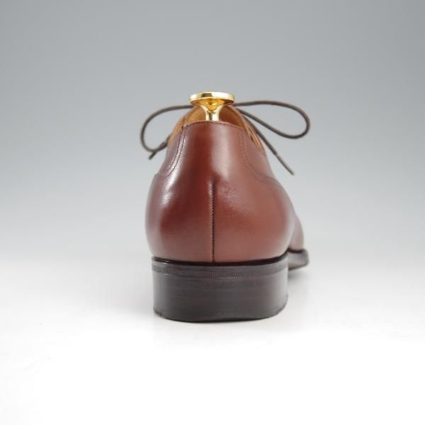 美品★三陽山長 SIZE 7【現行モデル定価￥121,000-★勘三郎/スキンステッチ仕様/R201ラスト】Uチップ/カーフ/茶/Sanyo Yamacho★k697