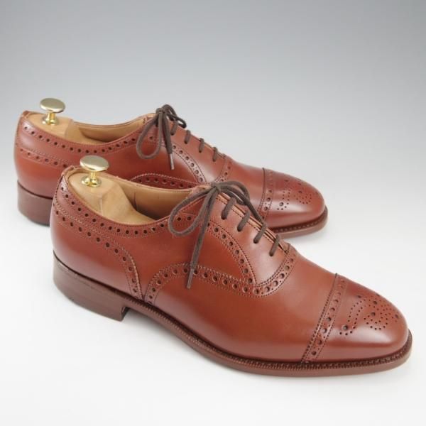 未使用★チャーチ 75F/UK7.5【旧チャーチ★デッドストック品/73ラスト/DIPLOMAT】ディプロマット/セミブローグ/カーフ/茶/Church's★k700