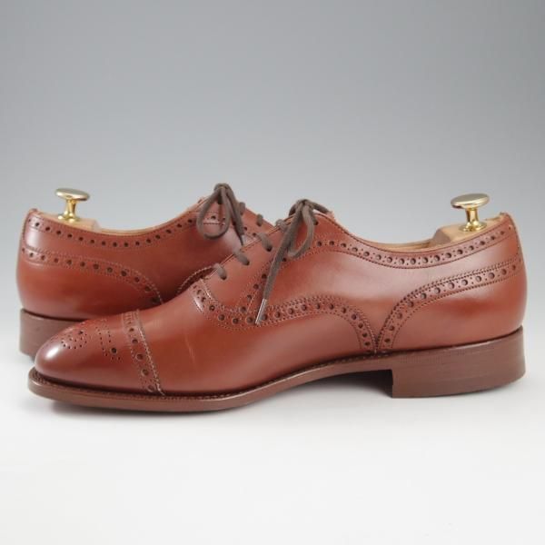 未使用★チャーチ 75F/UK7.5【旧チャーチ★デッドストック品/73ラスト/DIPLOMAT】ディプロマット/セミブローグ/カーフ/茶/Church's★k700