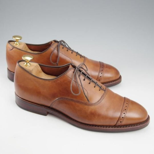 美品★(米)アレンエドモンズ 7.5D【貴重★ブルックスブラザーズ別注/BROOKS BROTHERS】パンチドキャップトゥ/茶/ALLEN EDMONDS★k705