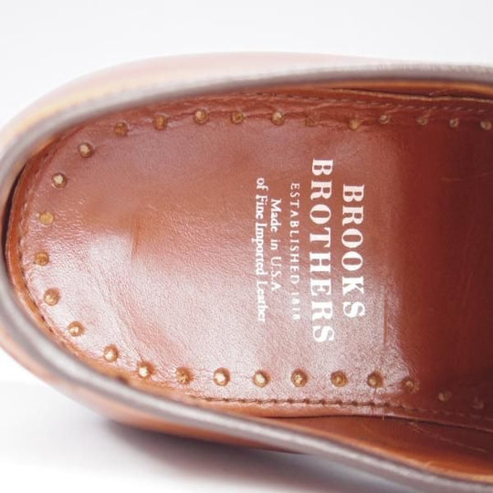 美品★(米)アレンエドモンズ 7.5D【貴重★ブルックスブラザーズ別注/BROOKS BROTHERS】パンチドキャップトゥ/茶/ALLEN EDMONDS★k705