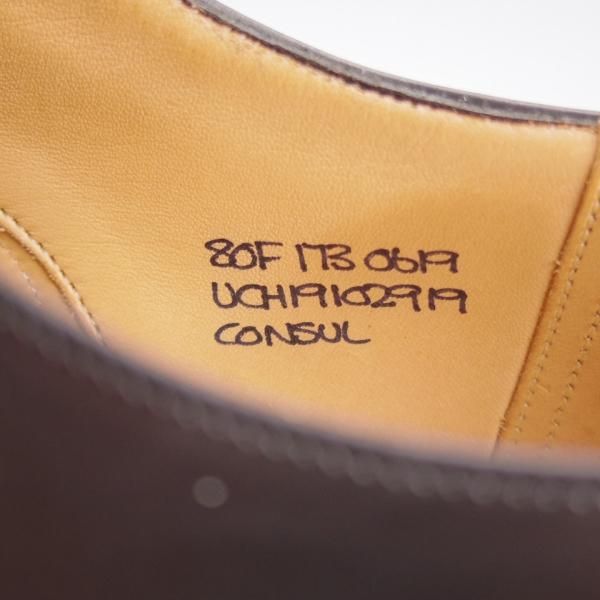 極美品★チャーチ 80F/UK8【定価￥176,000-★コンサル/CONSUL】173ラスト/ストレートチップ/カーフ/黒/メンズ/Church's★k706