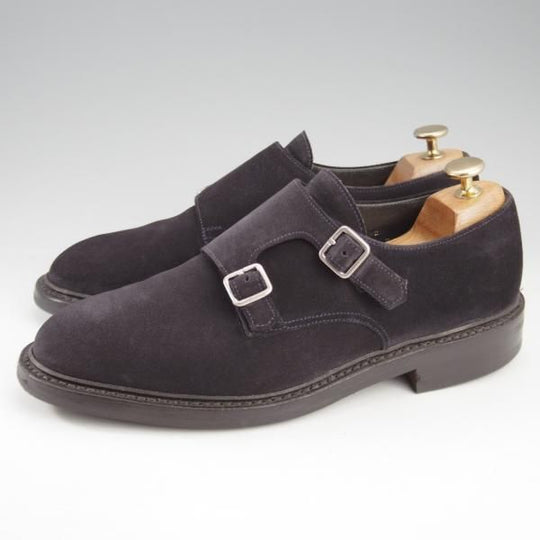 極上★クロケット&ジョーンズ 7E【ダイナイトソール仕様★COMPTON 2/ダブルモンク/紺】335ラスト/スエード/メンズ/Crockett&Jones★k712