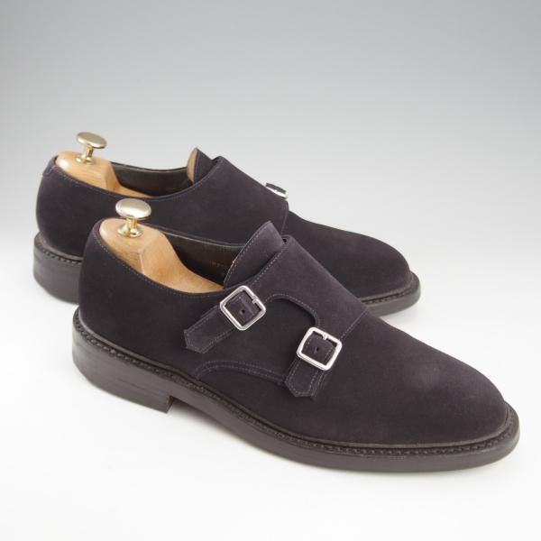 極上★クロケット&ジョーンズ 7E【ダイナイトソール仕様★COMPTON 2/ダブルモンク/紺】335ラスト/スエード/メンズ/Crockett&Jones★k712