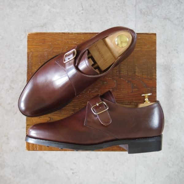 未使用★ロイドフットウェア 5.5E【定価￥47,300-★ダイナイトソール/(英)BARKER製】Vシリーズ/モンクストラップ/濃茶/バーカー★k715