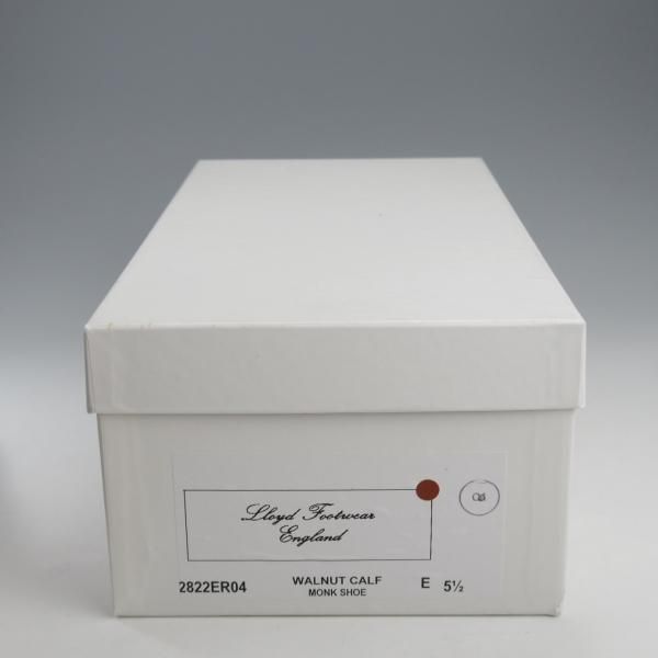 未使用★ロイドフットウェア 5.5E【定価￥47,300-★ダイナイトソール/(英)BARKER製】Vシリーズ/モンクストラップ/濃茶/バーカー★k715