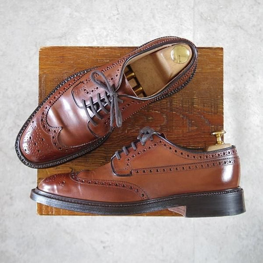 極美品★チャーチ 50F/UK5【定価￥198,000-★グラフトン/GRAFTON】173ラスト/フルブローグ/ネバダカーフ/WALNUT/茶/メンズ/Church's★k716