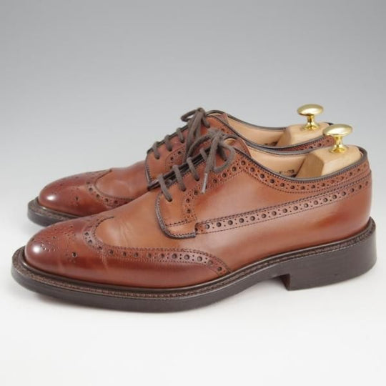 極美品★チャーチ 50F/UK5【定価￥198,000-★グラフトン/GRAFTON】173ラスト/フルブローグ/ネバダカーフ/WALNUT/茶/メンズ/Church's★k716