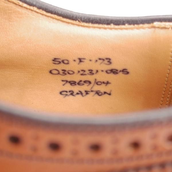 極美品★チャーチ 50F/UK5【定価￥198,000-★グラフトン/GRAFTON】173ラスト/フルブローグ/ネバダカーフ/WALNUT/茶/メンズ/Church's★k716
