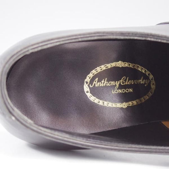 極美品★(英)アンソニー・クレバリー 6.5E【定価￥308,000-★BODIE/ストレートチップ】カーフ/黒/メンズ/ANTHONY CLEVERLEY★k717