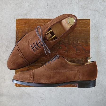 極上★ジョンロブ 6E【モデル定価￥231,000-★パンチドキャップトゥ/CHIGWELL】2511ラスト/スエード/茶/メンズ/JOHN LOBB★k720