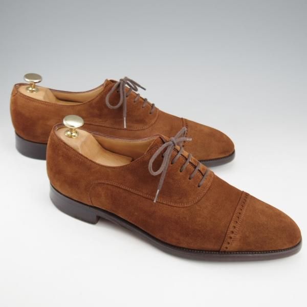 極上★ジョンロブ 6E【モデル定価￥231,000-★パンチドキャップトゥ/CHIGWELL】2511ラスト/スエード/茶/メンズ/JOHN LOBB★k720