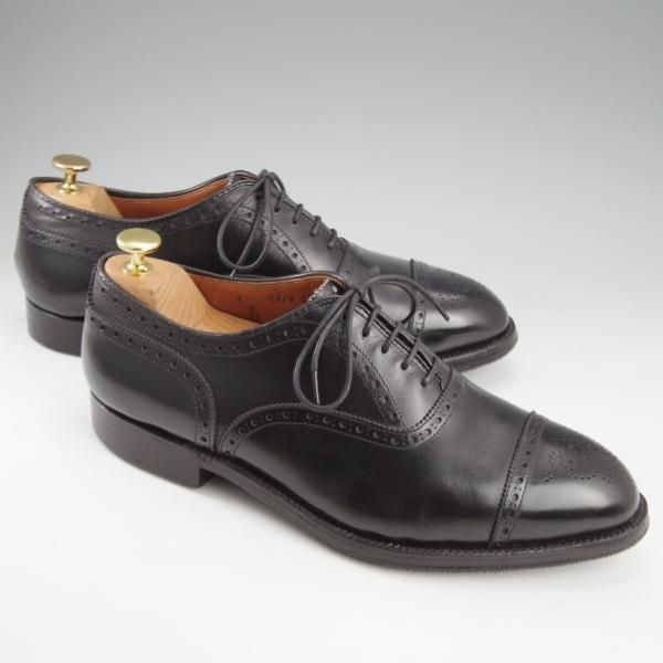 美品★オールデン 9EE【現行定価13万円程度★セミブローグ/909/ハンプトンラスト】カーフ/黒/メンズ/ALDEN★k723