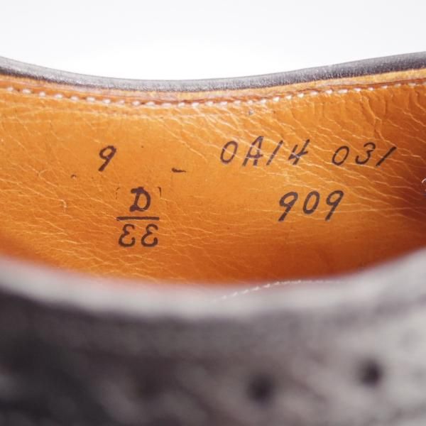 美品★オールデン 9EE【現行定価13万円程度★セミブローグ/909/ハンプトンラスト】カーフ/黒/メンズ/ALDEN★k723