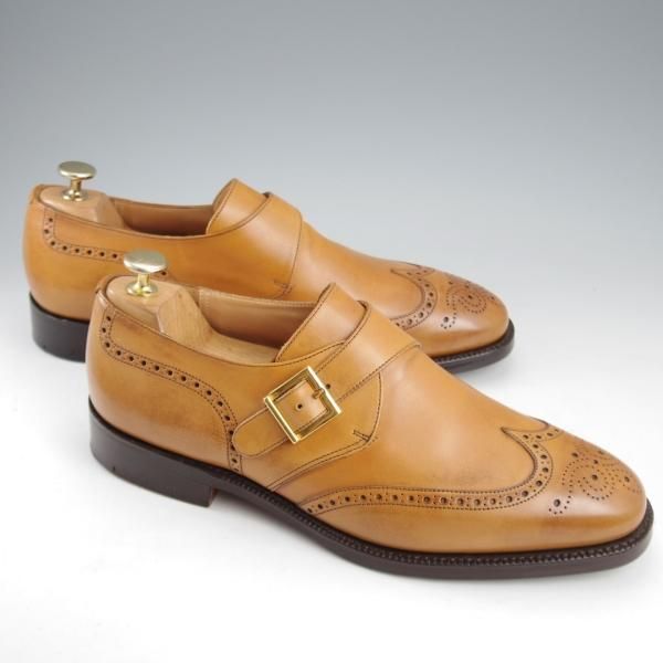 極美品★チャーチ 85F/UK8.5【貴重★73ラスト/モンクストラップ/PICCADILLY】ネバダカーフ/CHESTNUT/薄茶/メンズ/Church's★k724