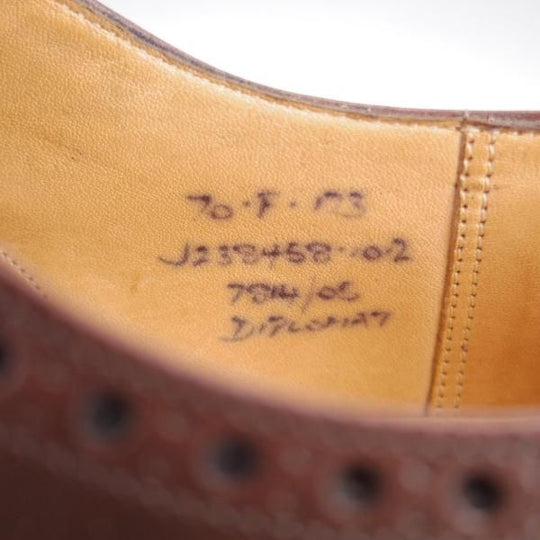 極美品★チャーチ 70F/UK7【現行定価￥176,000-★ディプロマット/DIPLOMAT】173ラスト/セミブローグ/ネバダカーフ/濃茶/Church's★k725