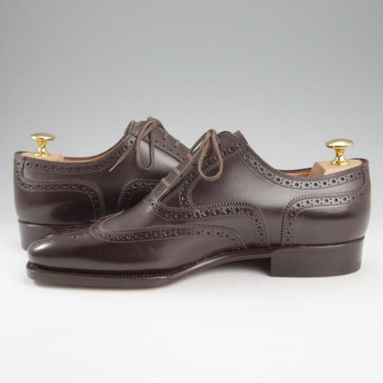 ほぼ未使用★(伊)ステファノ・ベーメル SIZE 40.5【定価￥216,000-★フルブローグ/Sラスト/6350】カーフ/濃茶/Stefano Bemer★k726