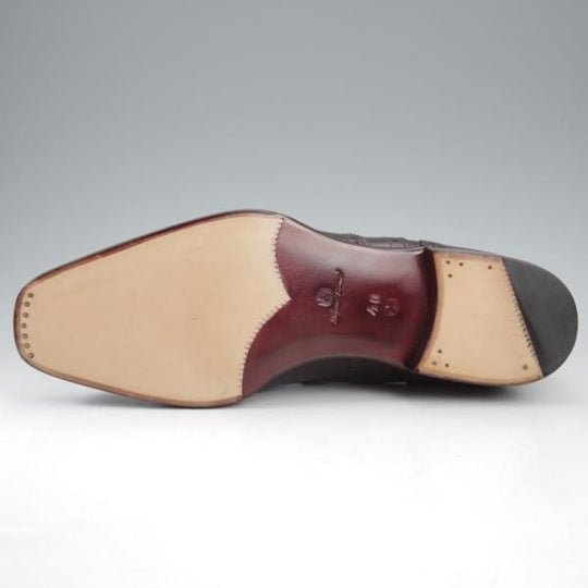 ほぼ未使用★(伊)ステファノ・ベーメル SIZE 40.5【定価￥216,000-★フルブローグ/Sラスト/6350】カーフ/濃茶/Stefano Bemer★k726