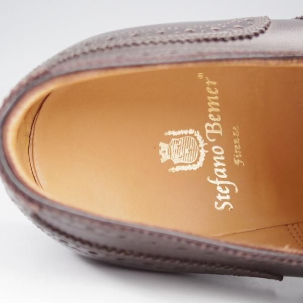ほぼ未使用★(伊)ステファノ・ベーメル SIZE 40.5【定価￥216,000-★フルブローグ/Sラスト/6350】カーフ/濃茶/Stefano Bemer★k726