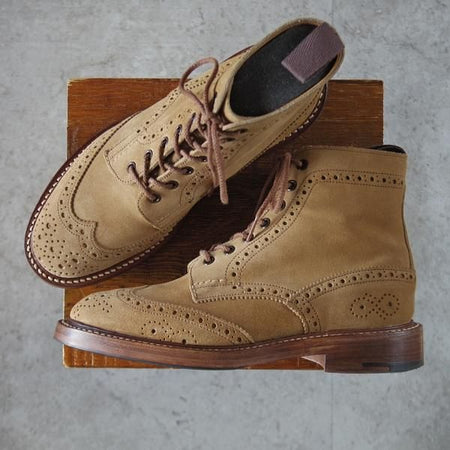 美品★トリッカーズ SIZE 6.5【貴重★(英)ポールスミス別注/Paul Smith】カントリーブーツ/6178/スエード/薄茶/Tricker's★k728