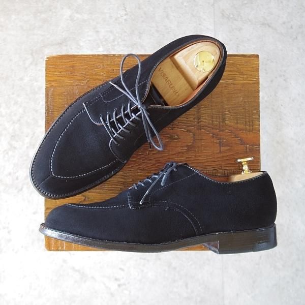 極美品★オールデン 6D【現行定価13万円以上★バリーラスト仕様のVチップ/(ハワイ)Leather Soul別注】D6620/スエード/黒/ALDEN★k729