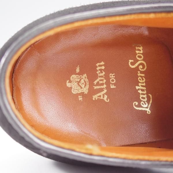 極美品★オールデン 6D【現行定価13万円以上★バリーラスト仕様のVチップ/(ハワイ)Leather Soul別注】D6620/スエード/黒/ALDEN★k729