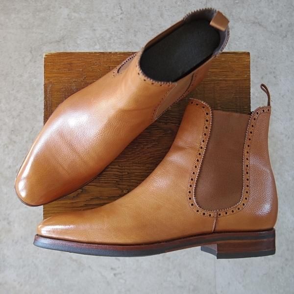 極美品★(スペイン製)CARMINA/カルミナ SIZE 8【モデル定価￥80,300-★サイドゴアブーツ/80409】RAINラスト/グレインレザー/薄茶★k732