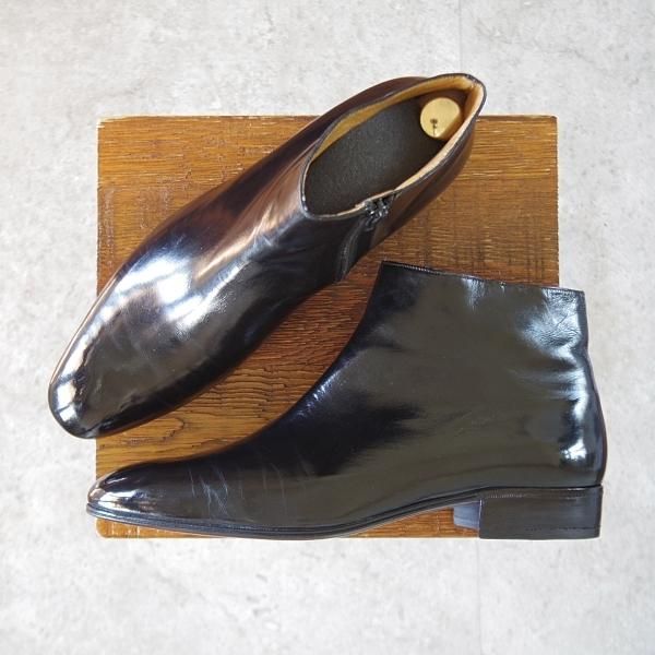 極上★(伊)アルティオリ SIZE 8【定価15万円以上★サイドジップブーツ/黒】カンガルー革/メンズ/ARTIOLI★k733