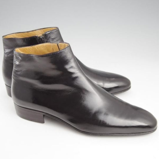 極上★(伊)アルティオリ SIZE 8【定価15万円以上★サイドジップブーツ/黒】カンガルー革/メンズ/ARTIOLI★k733