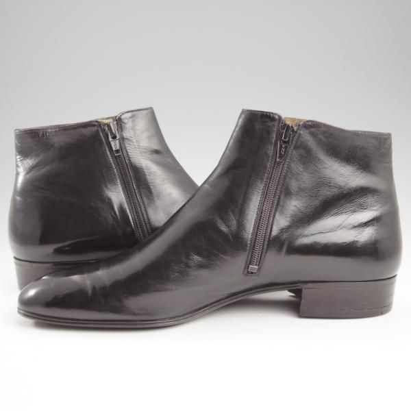 極上★(伊)アルティオリ SIZE 8【定価15万円以上★サイドジップブーツ/黒】カンガルー革/メンズ/ARTIOLI★k733