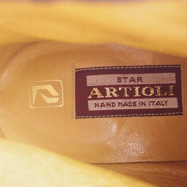 極上★(伊)アルティオリ SIZE 8【定価15万円以上★サイドジップブーツ/黒】カンガルー革/メンズ/ARTIOLI★k733