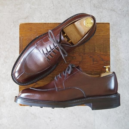 極美品★チャーチ 50F/UK5【ダイナイトソール仕様★Vチップ/NORTHWOOD】173ラスト/グレインレザー/EBONY/濃茶/メンズ/Church's★k734