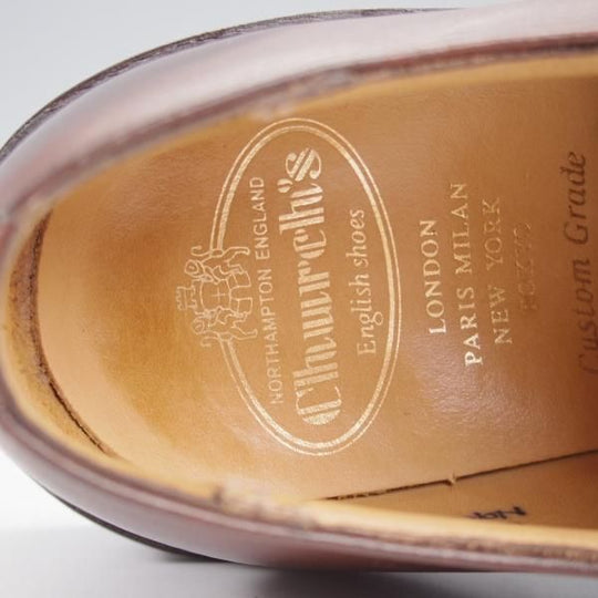 極美品★チャーチ 50F/UK5【ダイナイトソール仕様★Vチップ/NORTHWOOD】173ラスト/グレインレザー/EBONY/濃茶/メンズ/Church's★k734